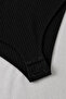 Polo Collar Long Sleeve Ribbed Lycra Premium Bodysuit - 2