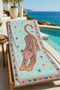 Maximalist Leopard Border Carpet Motif Patterned 70X150 Beach Towel - Digital Printed Bath Towel - 5
