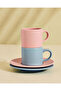 Blue And Pink Ceramic Tea Cup and Sucer (4 Piece) - 4