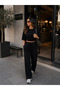 Women's Pique Textured Crop Blouse with Gathered Sides and Tie-Waist Wide-Leg Pants Two-Piece Set - 8