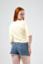 Wide Collar Embroidery Detailed Basic T-Shirt - 7
