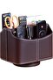 360°Rotatable Remote Control Holder, PU Leather TV Remote Holder Caddy for Table, Art Supply Or