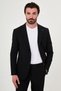 Straight Slim Fit Mono Collar Punto Stitched Men's Suit with Pocket Bag Black - 45479.26Y