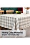 Thick cotton-linen tablecloth, checkered pattern, rectangular tables, kitchens, dining rooms, tabletops, (beige, 135 x 180 cm) - 2