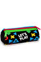 Kids Black Lets Play Patterned Three Compartment Pencil Bag 31014