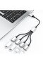كابل تمديد 4 منافذ USB، موصل سلك تمديد من منفذ USB ذكر واحد إلى 4 منافذ أنثى، موسع منفذ USB مزدوج - 5