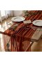 Keketo Fall Thanksgiving Table Runner Terracotta Rust Gauze 120 Inch 10 FT Rustic Burnt Orange Sheer