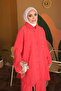 Pomegranate Flower Shirt Collar Tunic Pants Set - 3
