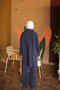 Navy Blue Shirt Collar Tunic Pants Set - 5