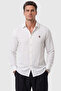 Men's White Wrinkle-Free Shirt Relaxed Fit 97% Cotton Lycra Embroidered 2602631 - 2