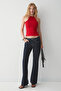 Faraz Women's Soft and Flexible Fabric Halter Neck Fitted Red Tank Top - 4