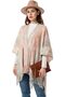 Women's Shawl Wraps Open Front Poncho Cape Oversized Sweaters Casual Cardigan Shawls for Fall Winter - 2