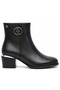 Saranda Genuine Leather Orthopedic Heeled Women's Boots Black - 2