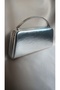 Women's Metallic Silver Metal Handle Rectangular Evening Dress Special Occasion Portfolio Bag - 4