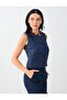 Navy Blue 100% Linen Slim Fit Woven Vest - 3
