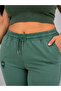 Plus Size Akar Fabric Mom Elastic High Waist Lace-Up Cuff Button Detailed Women's Trousers - 4