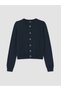 Xside Navy Blue Crew Neck Women's Knitwear Cardigan - 5