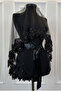 Black Bridal Veil Set, Glass Beads and Sequins Printed Henna Veil Set 6 Pieces