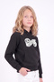 Girl's Printed Kangaroo Pocket Long Sleeve Hooded Sweatshirt - 2
