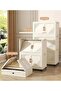 Stackable Storage Bins with Lids, 5 Tier Storage Cabinet with Wheels Dual Opening Storage Box, Colla - 6