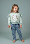 Girls' Bowknot Floral Pattern Sweatshirt and Pants 2-Piece Set - 2