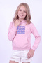 Girl's Printed Kangaroo Pocket Long Sleeve Hooded Sweatshirt - 4