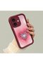 iPhone 16 Compatible Pink Gradient Heart Spider Web Pattern Silicone Case