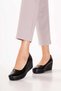 Genuine Leather Wedge Heel Daily Mother Shoes Nhr.6002 Black Honeycomb - 6