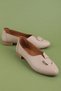 Genuine Leather Women's Daily Ballerina Shoes Esl.319 Gray - 3