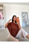 Single shoulder cape blouse - brown - 6