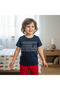 Children's Cotton Printed Navy Blue Color 2-Piece Set Cb1060 - 3