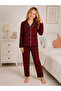 Girls' Cotton Buttoned Suede Long-Sleeved Winter Pajama Set - 2
