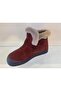 Genuine Leather and Fur Velcro Strap Boots Women's Shoes - 3