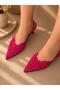 Cansy Fuchsia Lace 5 cm Elastic Heel Shoes - 2