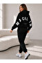 Unisex Women's and Men's Back Printed Oversize 3 Thread Hooded Tracksuit Set - 3