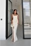 Cream Embroidered Corset Detailed Slit Dress - 3
