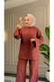 6488 - Stylish Comfortable Russian Linen Cotton Soft Fabric Women's Top and Bottom Set - 4