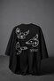 Men's Black Heavy Embossed Print Oversize Tshirt