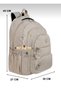 5-Compartment Luxury Crinkle Fabric High School and Middle School Backpack + Monkey Keychain Gift for Women, Men, and Children - 7