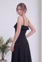 Women's Strappy Flounce Detailed Midi Flared Dress Black, Burgundy, Brown - 4