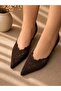 Cansy Brown Lace 5 cm Heel Elastic Heel Shoes - 4