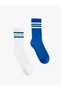 Multi-Colored Set of 2 Viscose Blended Tennis Socks - 2