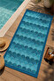 Blue Mermaid Scale Patterned 70X150 Beach Towel - Cotton Bath Towel - 3
