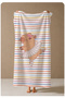 Colorful Striped Cute Capybara Patterned 70X150 Beach Towel - Digital Printed Fade-Resistant Bath Towel - 4