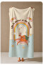 Krem Life Is Better at the Beach Rainbow Patterned 70X150 Beach Towel - Cotton Bath Towel - 4