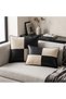 Mosaic Luxury Leather and Fabric Matching Decorative Throw Pillow Modern Stylish Square Design - 3