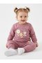 Cotton Floral Detailed Snap Fastener 2-Piece Baby Girl Set