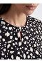 Peak New Season Black Crew Neck Patterned Blouse - 3