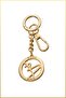 Charm Keychain with Ring Accessory - Gold