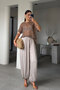 Pleated Shalwar Trousers - Beige